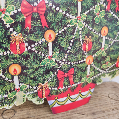 Vintage Christmas tree & Santa in sleigh die cuts