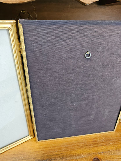 Brass Trifold Frame, Fits 8" x 10" Photos
