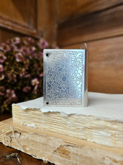 silver engraved book Library Measuring Tape