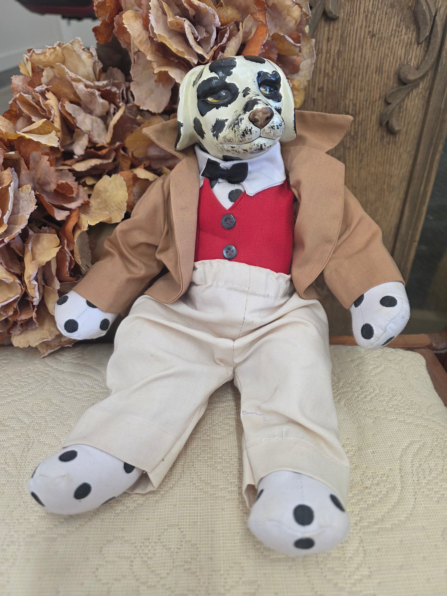 vintage hand painted dog doll