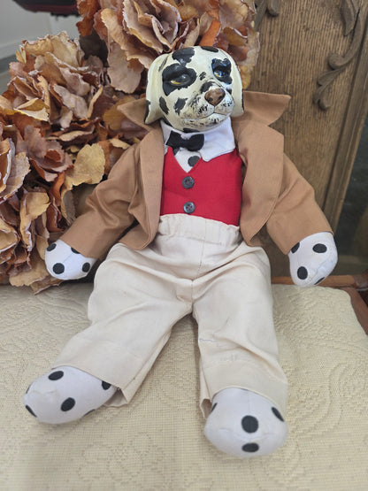 vintage hand painted dog doll