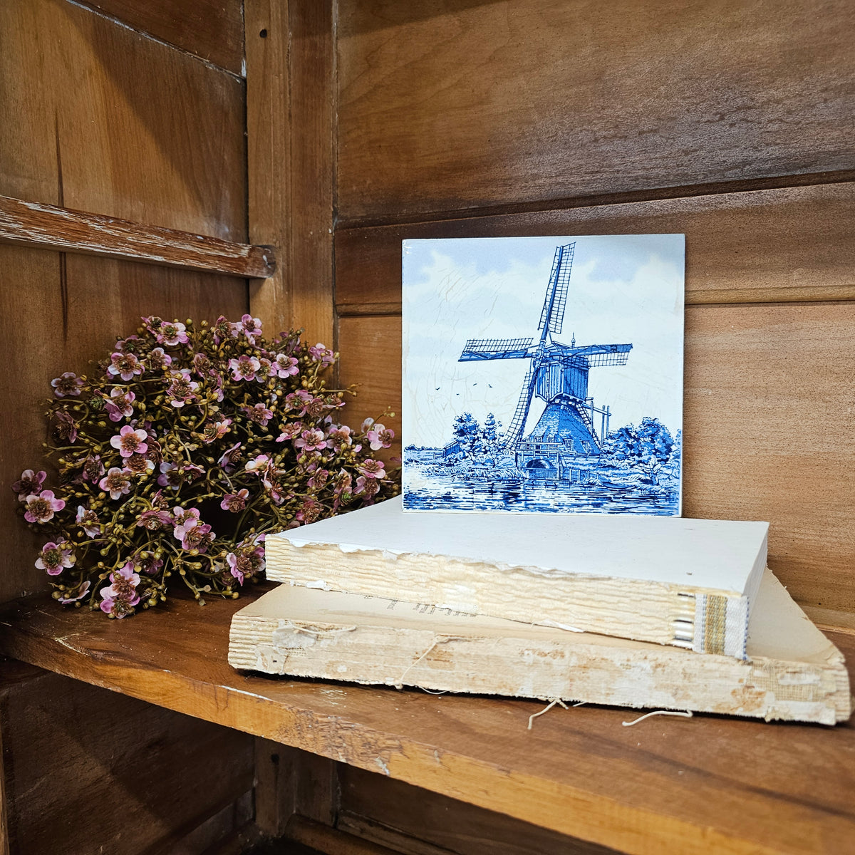 vintage Dutch blue and white tile