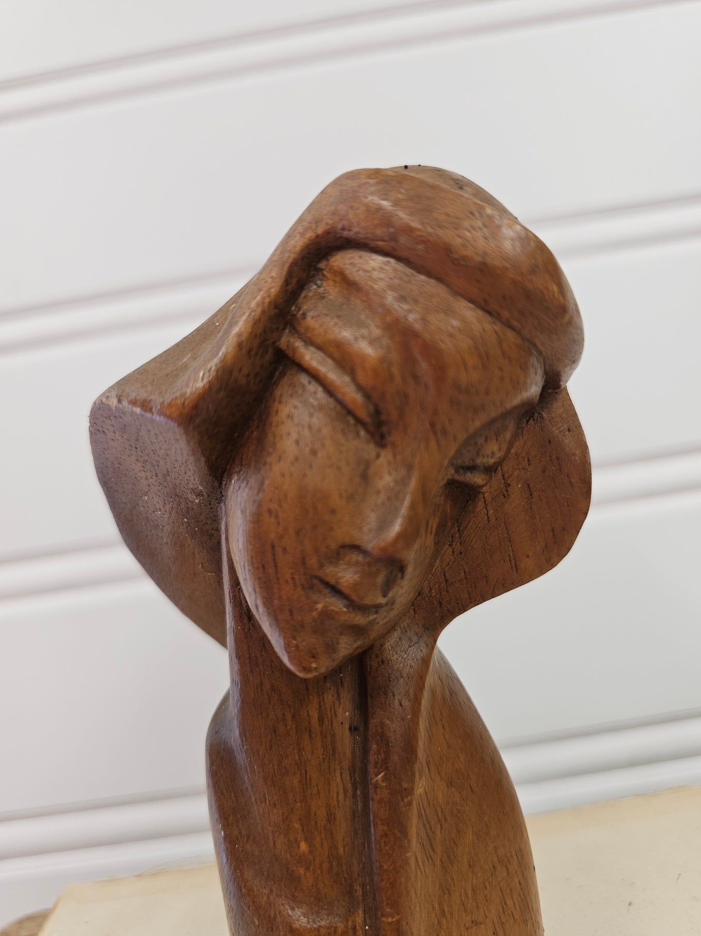 vintage mid-century modern Carved Wooden Sculpture