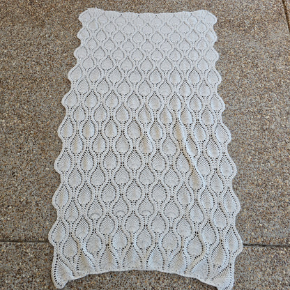 Creamy white Afghan, approx 62" x 38"