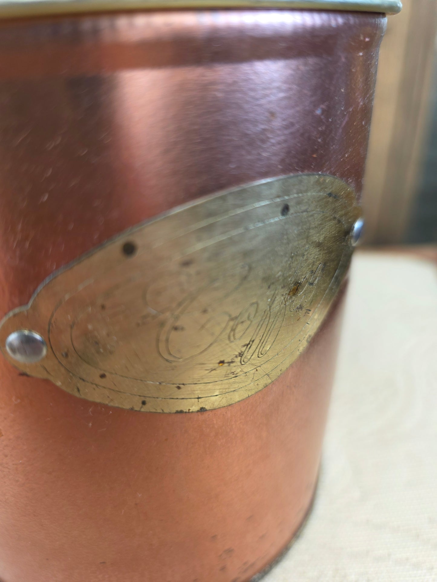 vitnage copper colored coffee can