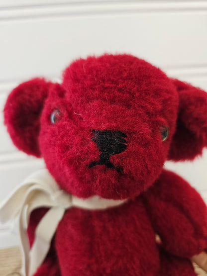 old Red Bear With White Bow
