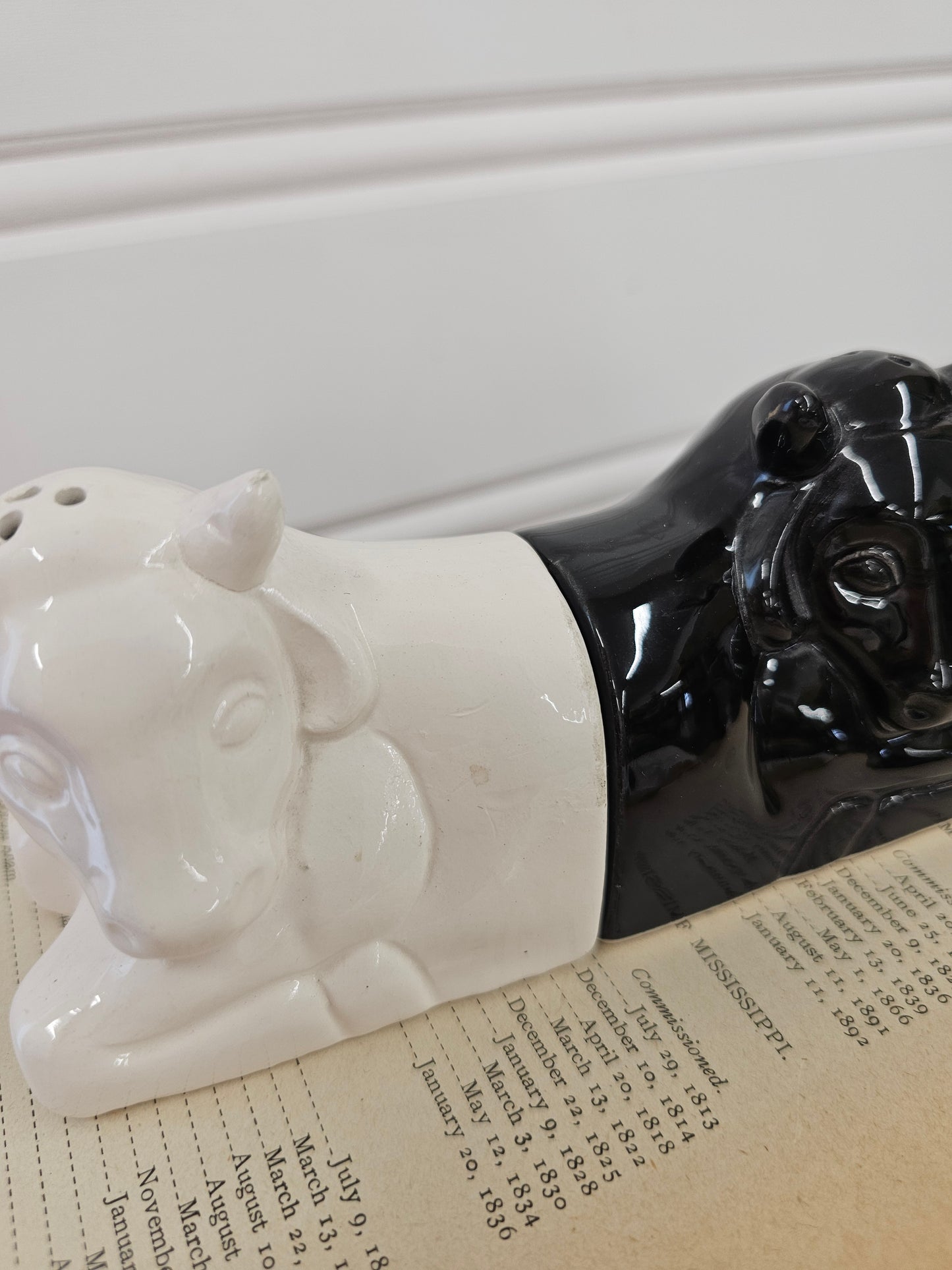 Black & White Cow Salt and Pepper Shakers - Made in Taiwan