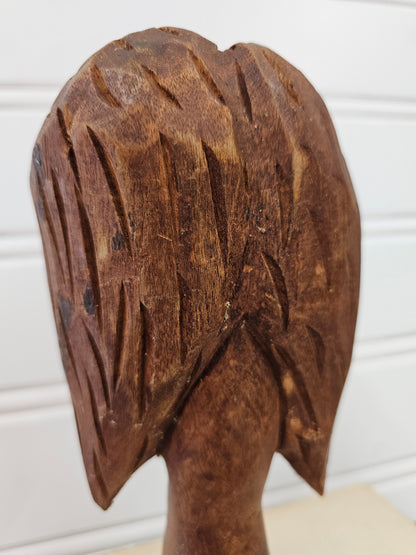 Carved Bust Wooden Sculpture - Made in Haiti