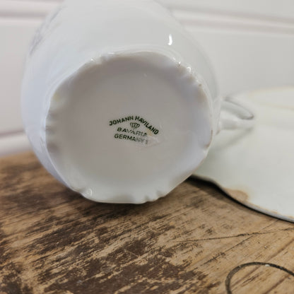 Johnson Bros, England plate (Crazed & stained) & Johann Haviland, Germany cup