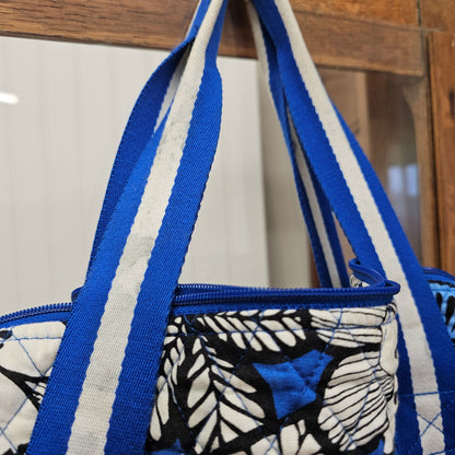 Vera Bradley blue bayou travel duffle bag, approx 19" x 17"