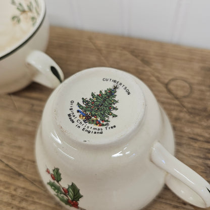 Cuthbertson Christmas tree teacups, england