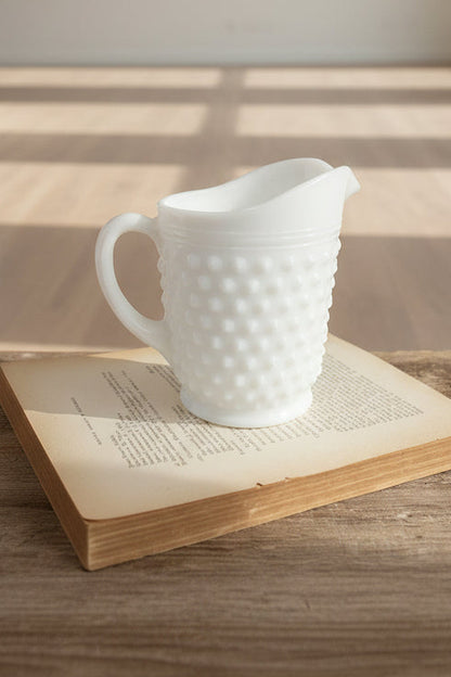 Hobnail Milk Glass Pitcher