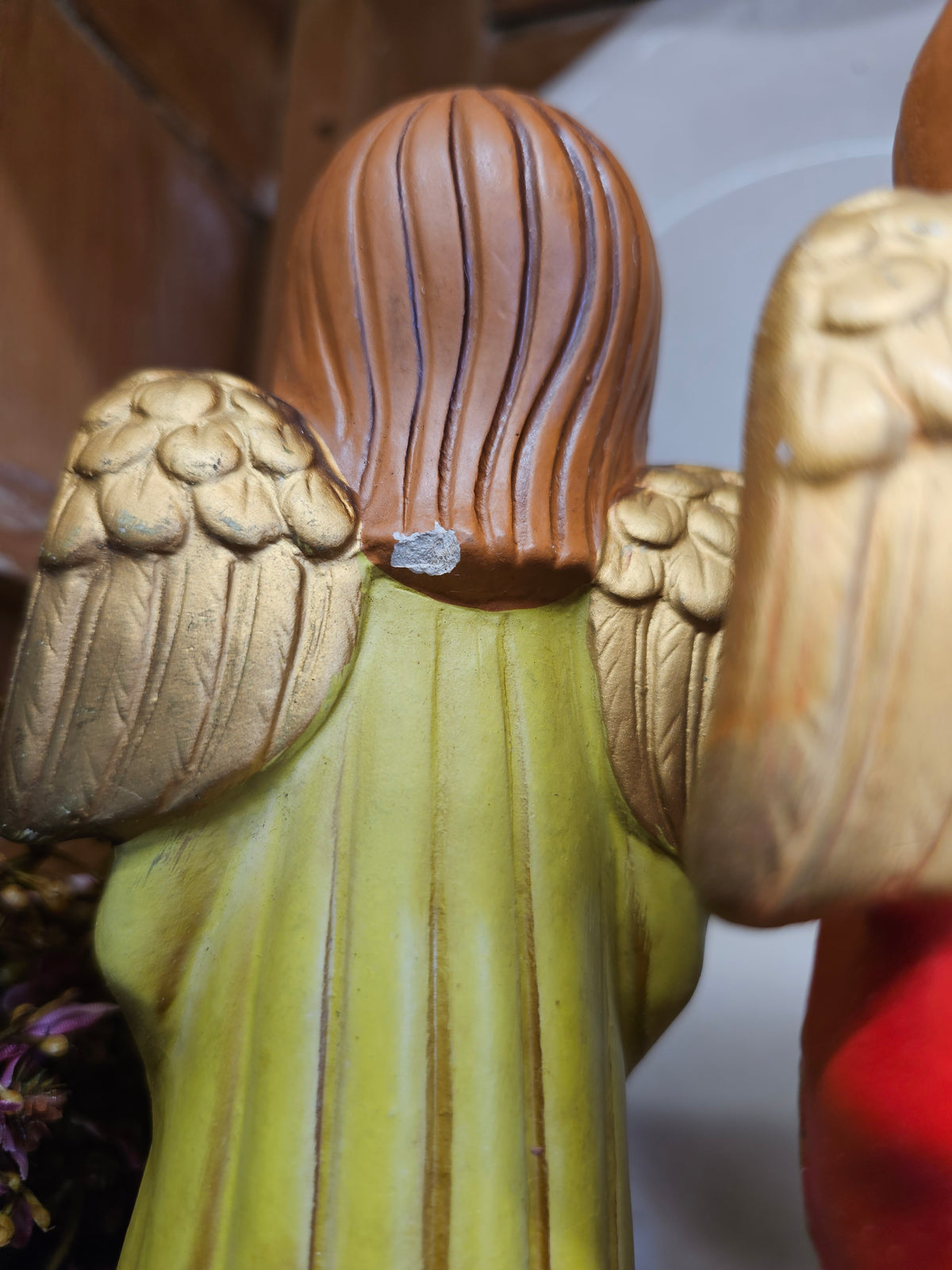 Vintage pair 1960s Caroling Christmas angels figurines