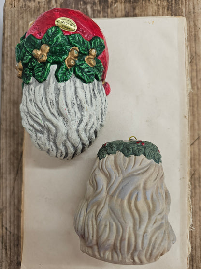 Set of 3 ceramic Santa Figurines