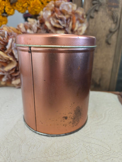 vitnage copper colored coffee can