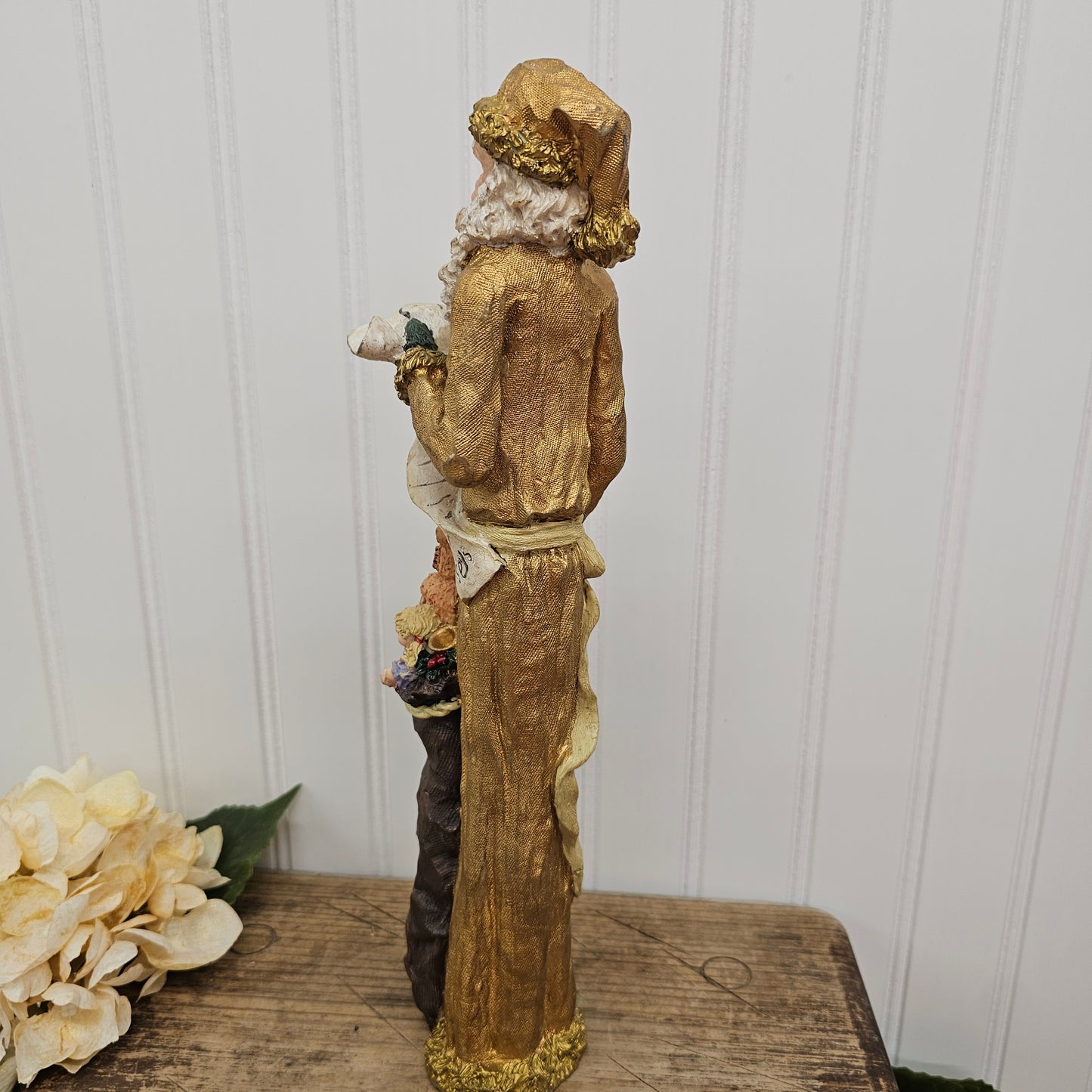 tall Gold Santa figurine