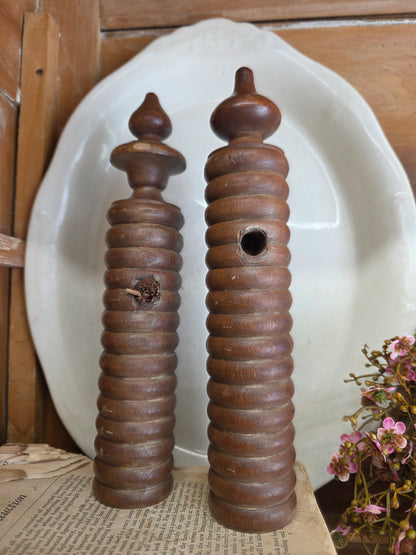 10in set of 2 wooden spindles