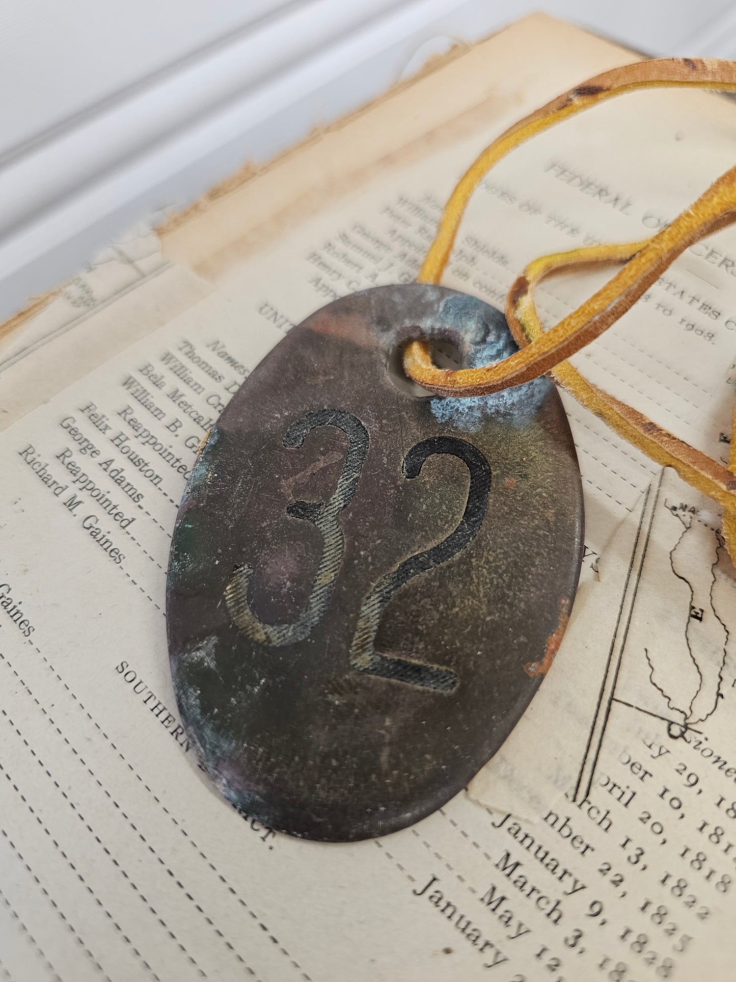 Vintage Copper #32 Tag