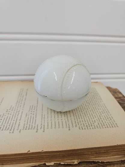 Anchor Hocking Milk Glass Baseball, Chipped on Edge