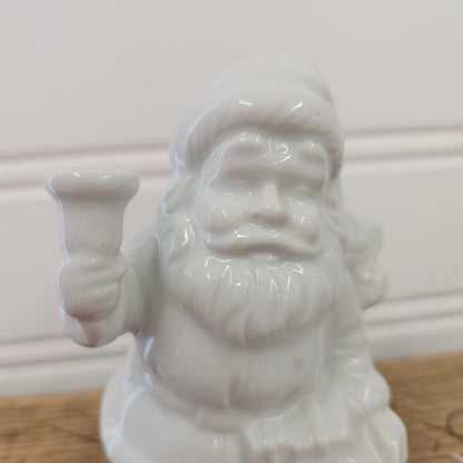 Glossy Ceramic White Santa Figurine