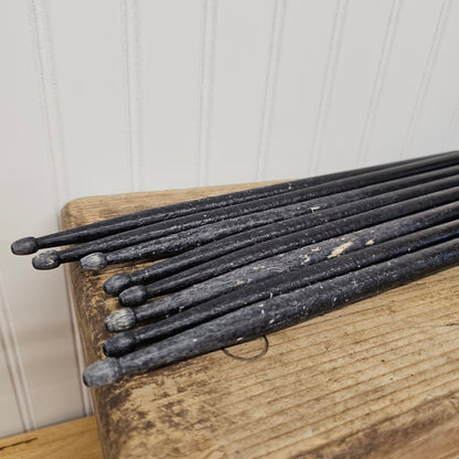 8 vintage black drumsticks
