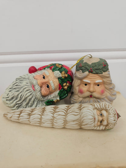 Set of 3 ceramic Santa Figurines