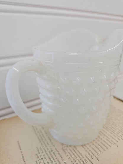 Hobnail Milk Glass Pitcher