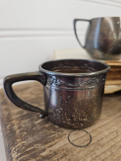 Set of 3 Silver Plated Sugar, Creamer, & Mug