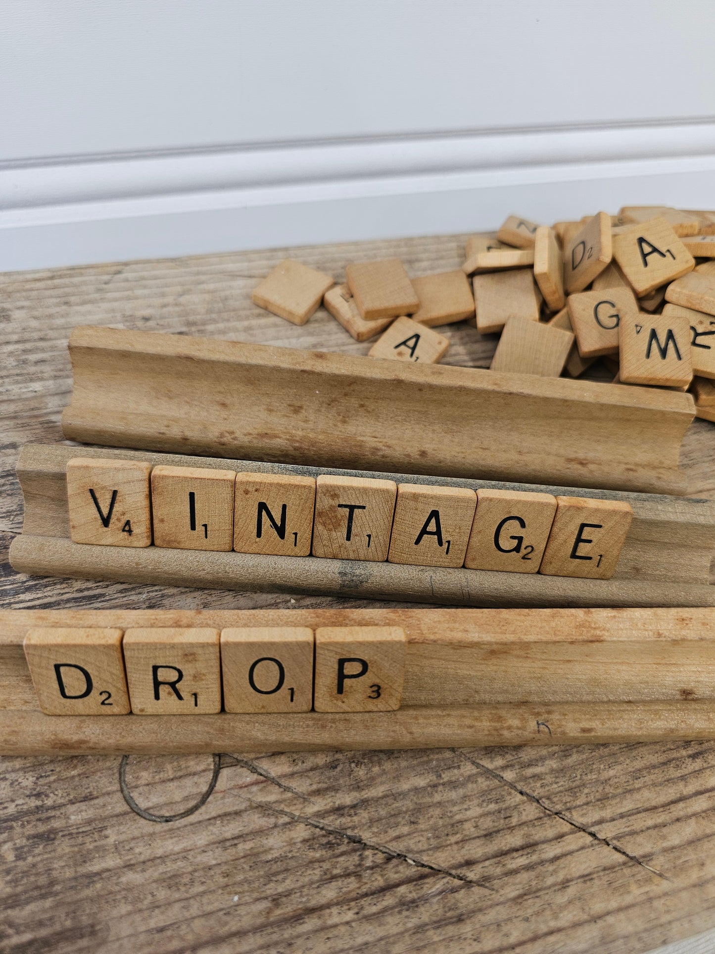 Wooden Scrabble Pieces, 96 Tiles