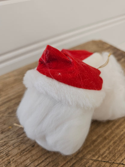 2 vintage Santa head Christmas Ornaments