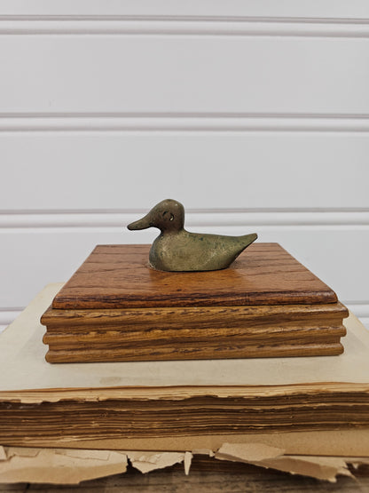 Brass Duck Wooden Playing Card Holder - Made in Taiwan