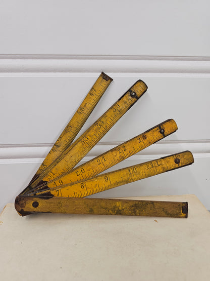 Vintage Wooden Folding Ruler