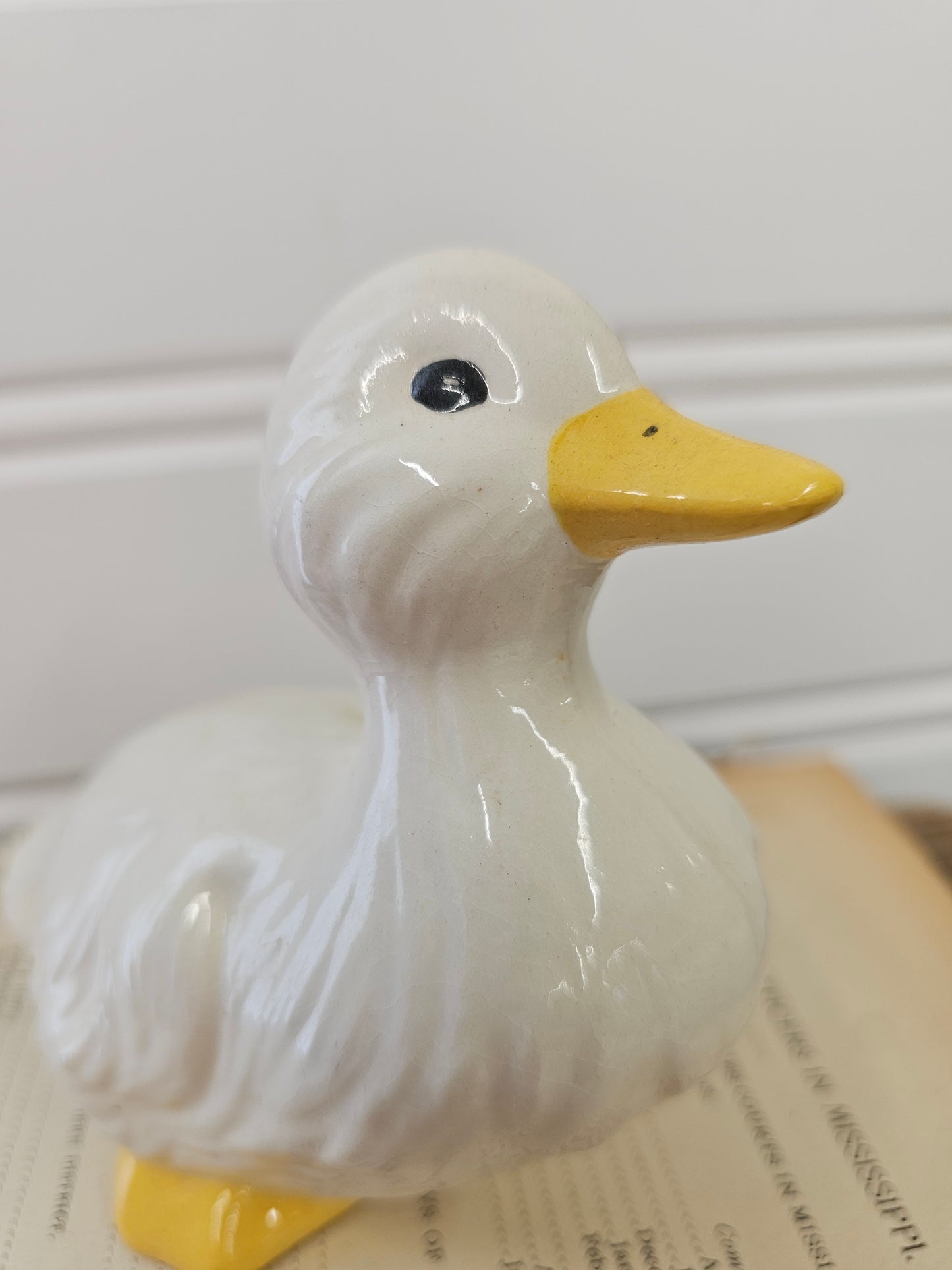 vintage white duck figurine