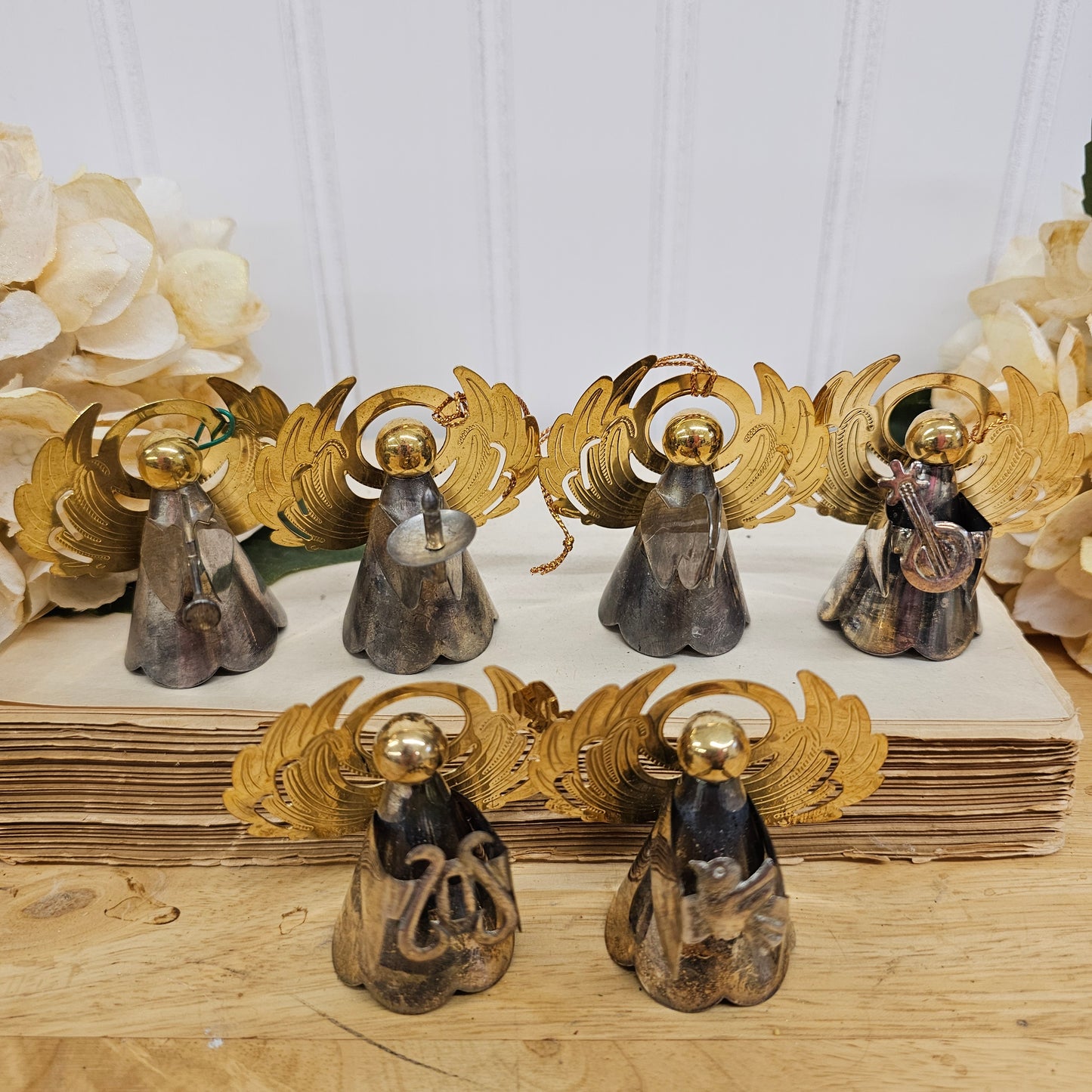 Set of 6 Christmas angel ornaments