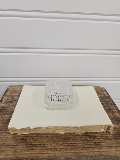vintage crystal jewelry box with bow