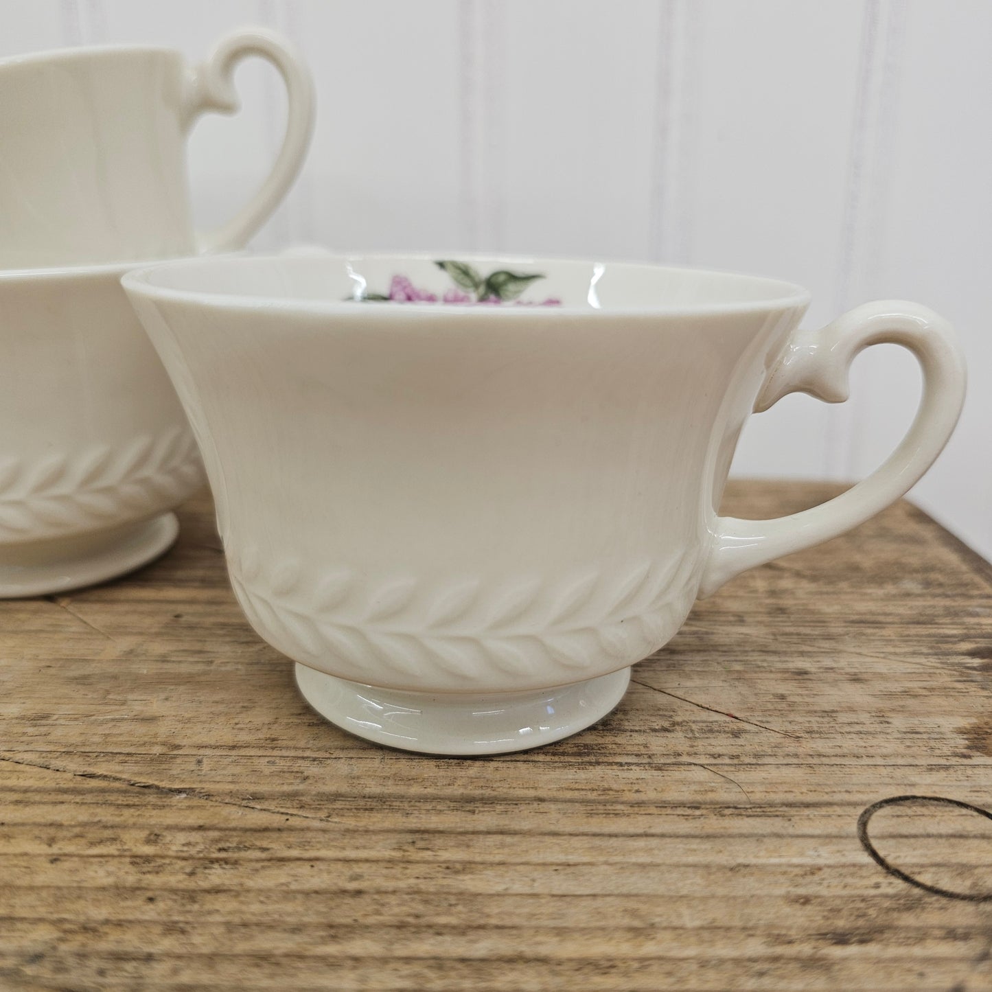 3 Theodore haviland new york porcelain teacups - lilac hydrangea