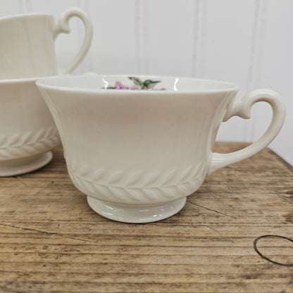 3 Theodore haviland new york porcelain teacups - lilac hydrangea
