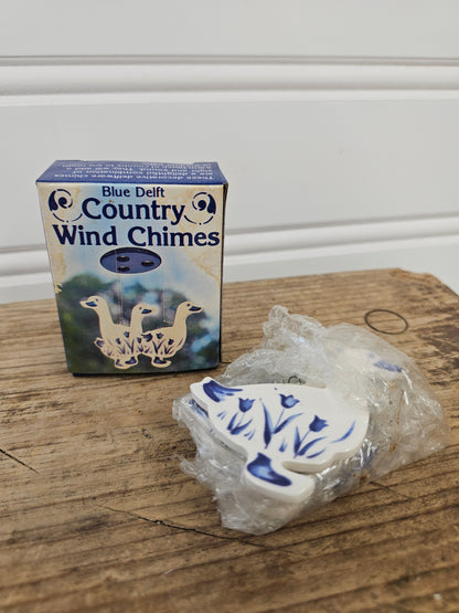 Blue Delft Country Goose Wind Chimes