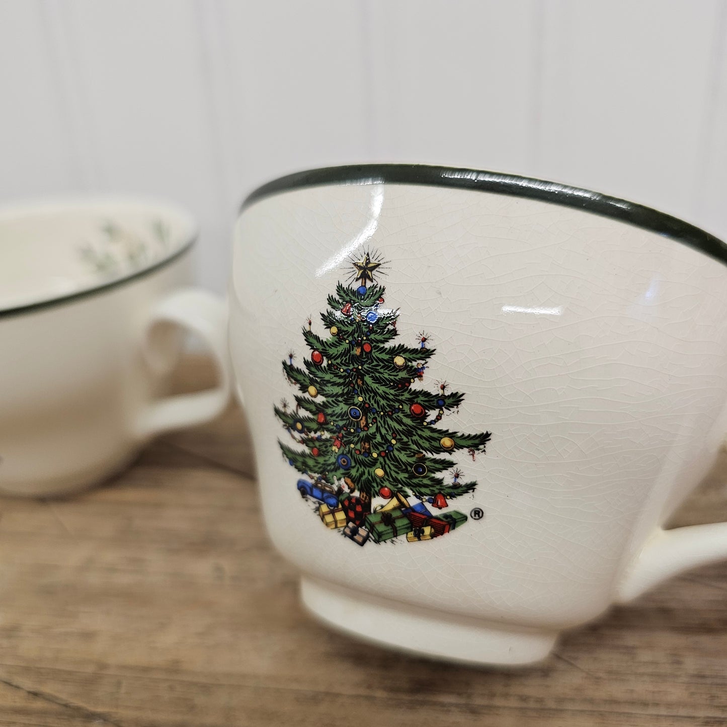 Cuthbertson Christmas tree teacups, england