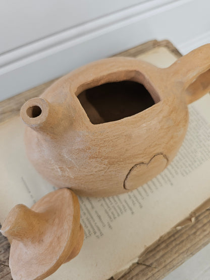 Handmade Heart Teapot with heart