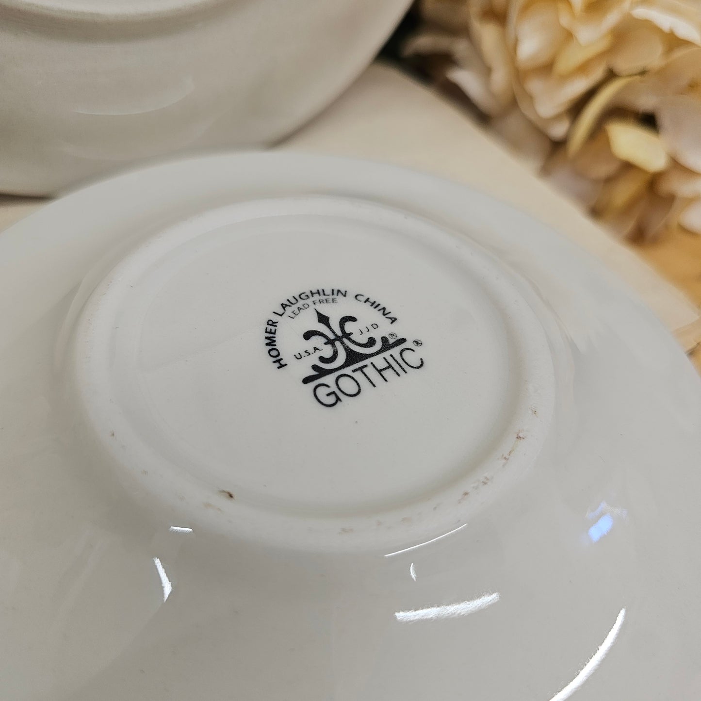 Set of Newcor Stoneware Salad Plate & Homer Laughlin China Saucer