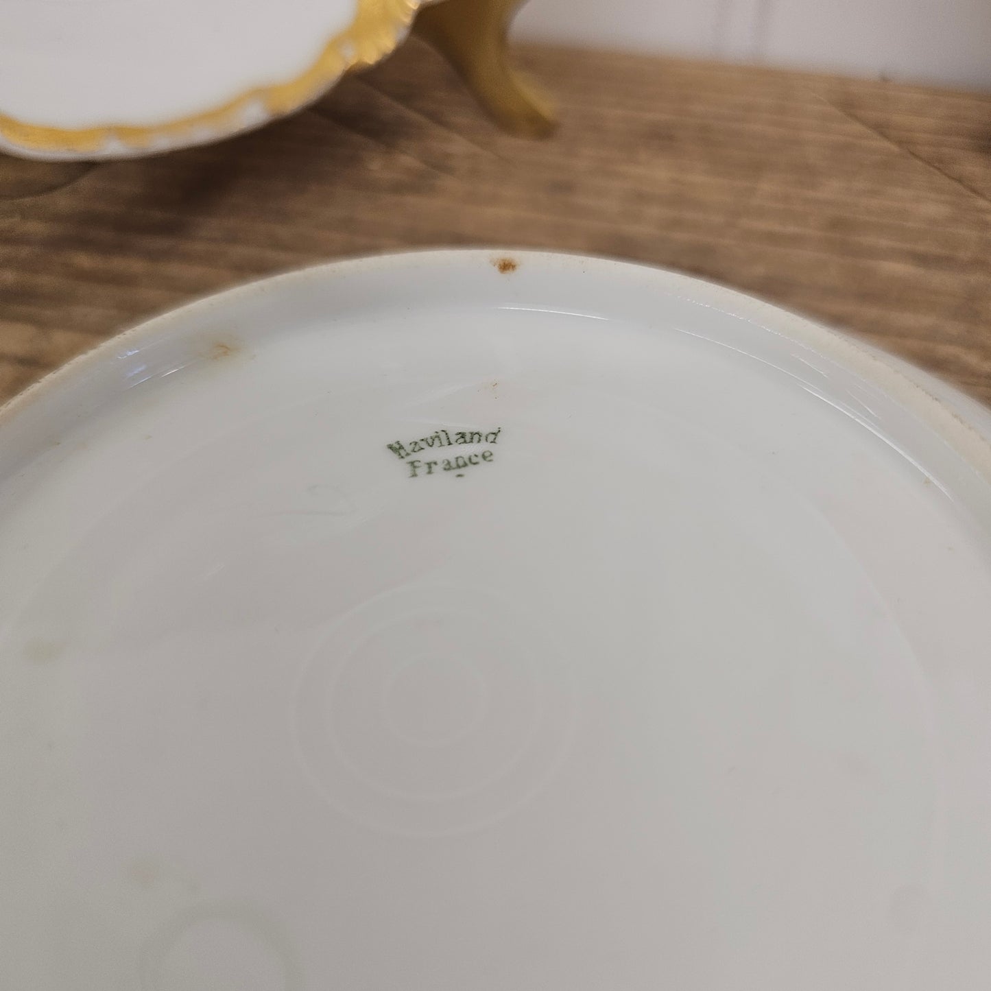 Haviland France, set of 4 saucer plates - white and gold