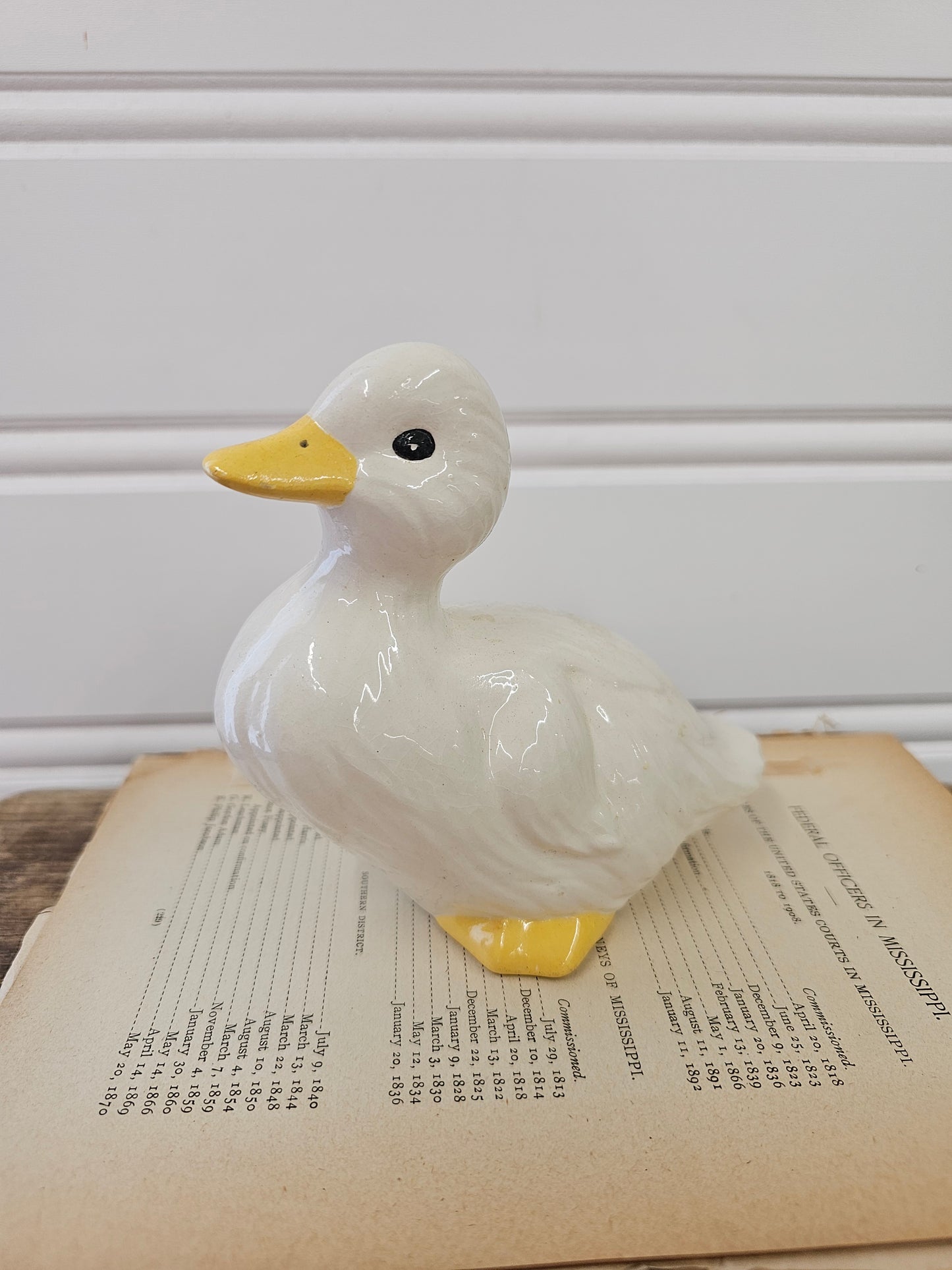 vintage white duck figurine
