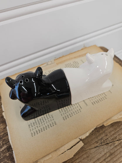 Black & White Cow Salt and Pepper Shakers - Made in Taiwan