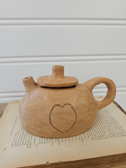 Handmade Heart Teapot with heart