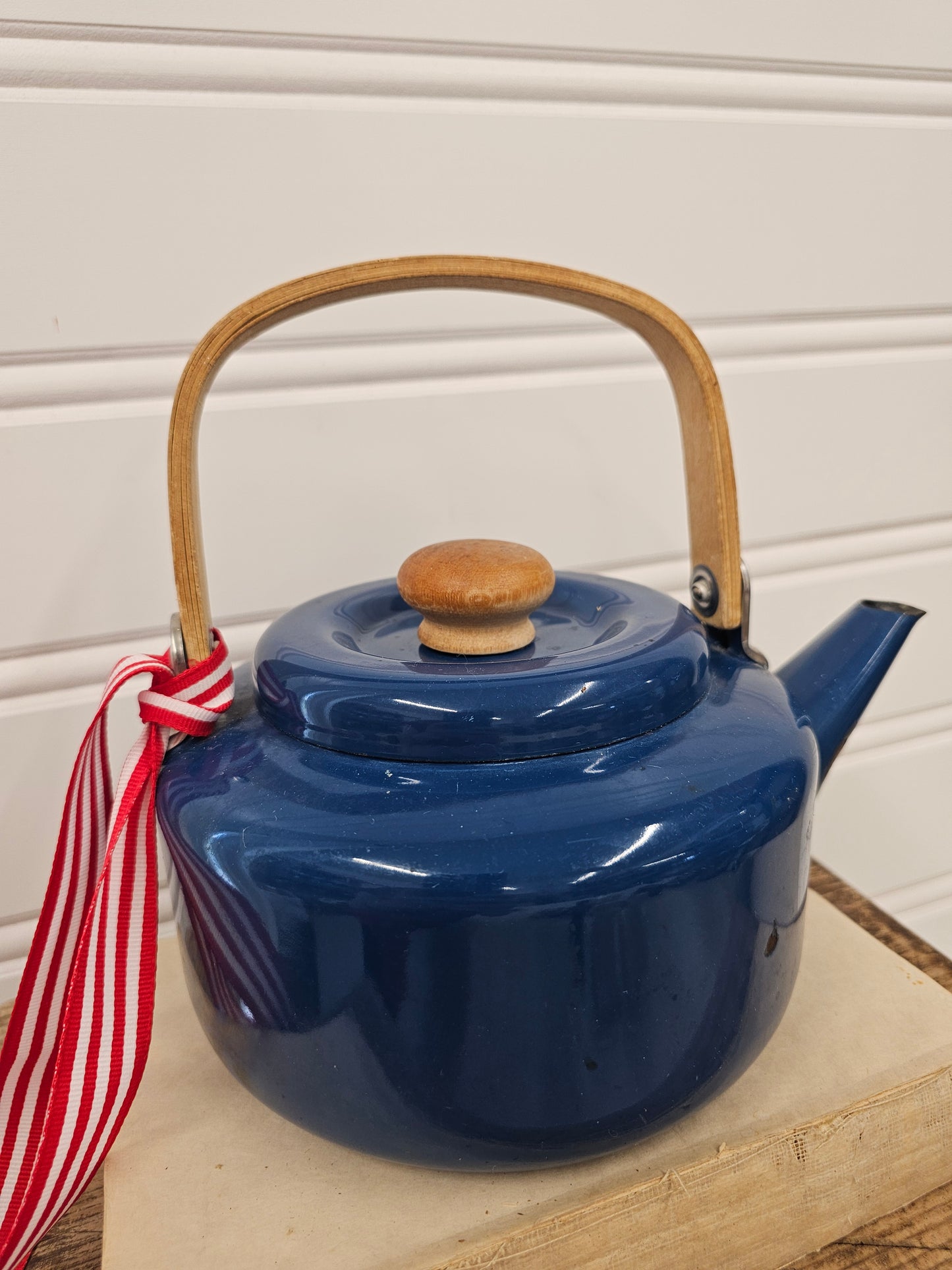 Vintage Blue Enamel Teapot