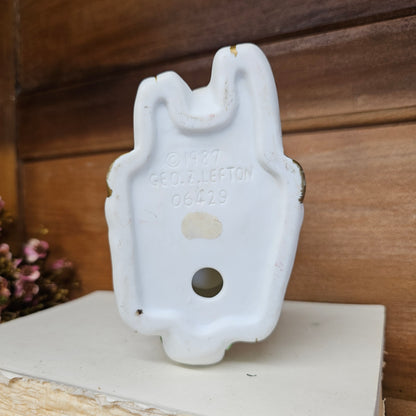 Lefton vintage patchwork porcelain deer candle holder