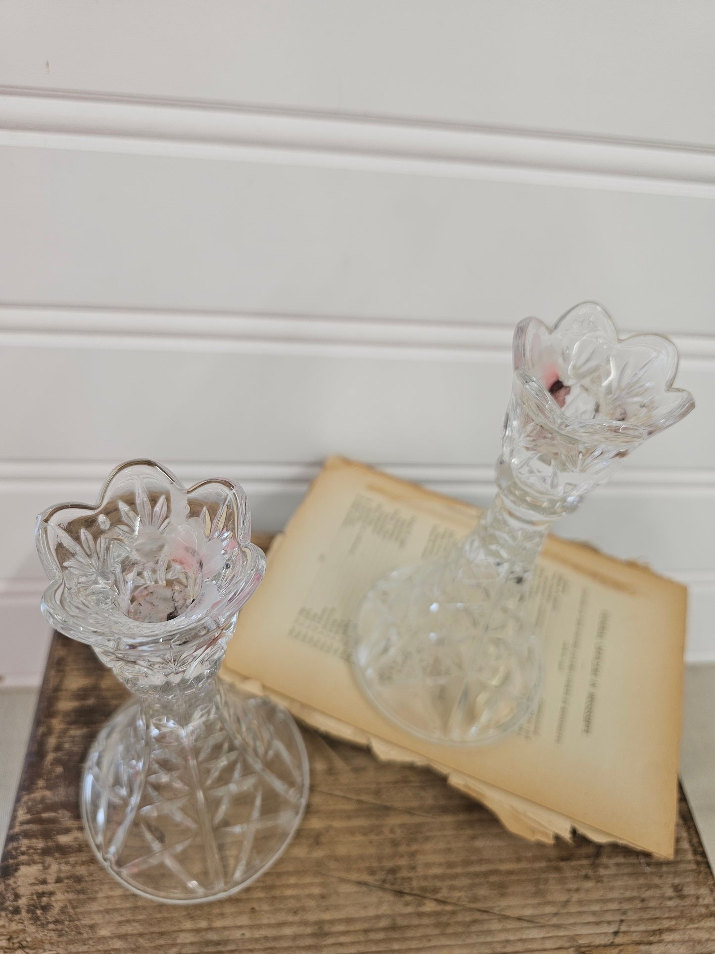 Set of 2 Crystal Candle Holders - Made in USA