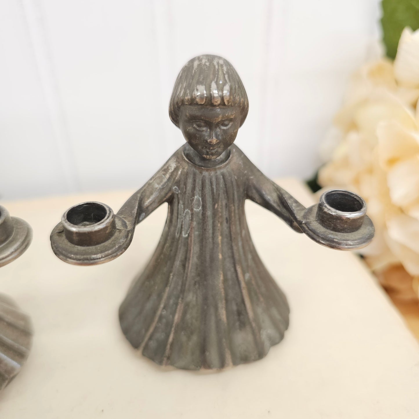 Set of 2 silver candle holders - Italy