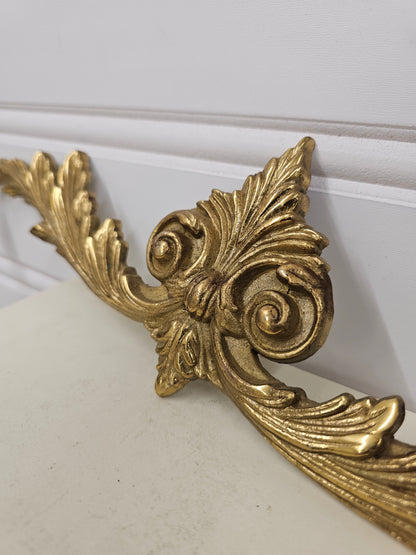 vintage brass pediment approx 15"